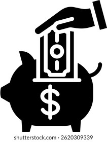 Savings Icon Glyph Vector Illustration
