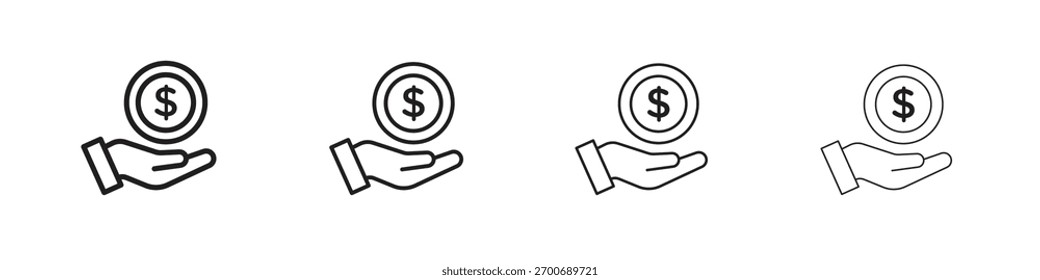 Savings icon line design. thin line vector icon set.