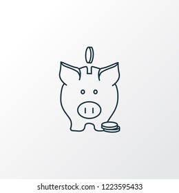 Savings icon line symbol. Premium quality isolated piggy bank element in trendy style.