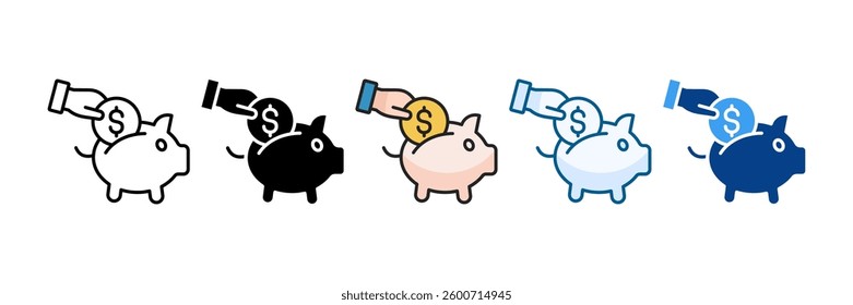 Savings Icon Set Multiple Style Collection