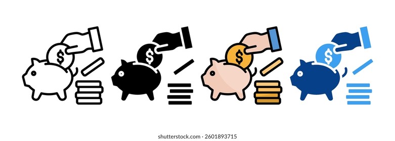 Savings Icon Set Multiple Style Collection