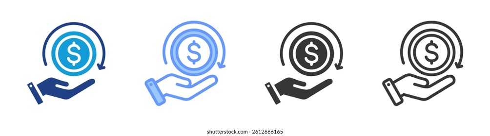 Savings icon set multiple style collection
