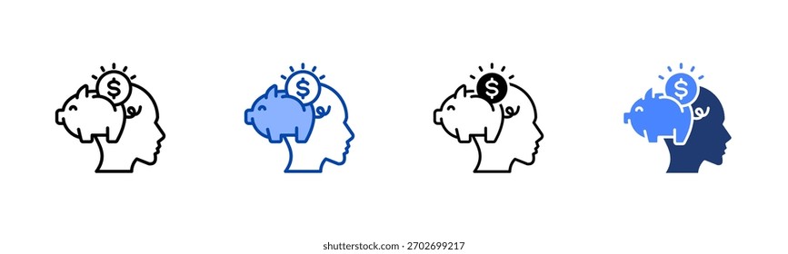 Savings icon set multiple style collection