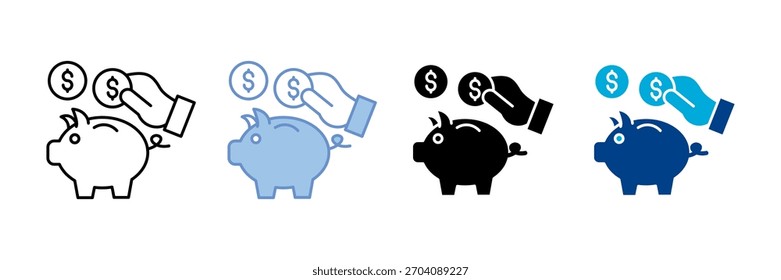 Conjunto de iconos de ahorro Colección de estilos múltiples