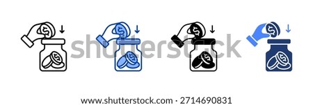 Savings icon set multiple style collection