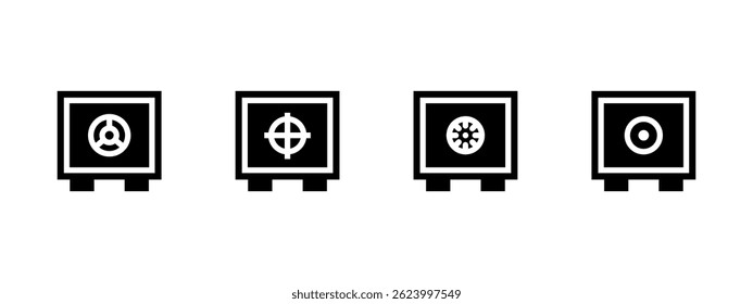 Conjunto de iconos de ahorro. Ahorro en estilo negro - Vector de stock.