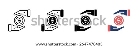 Savings icon sheet multiple style collection