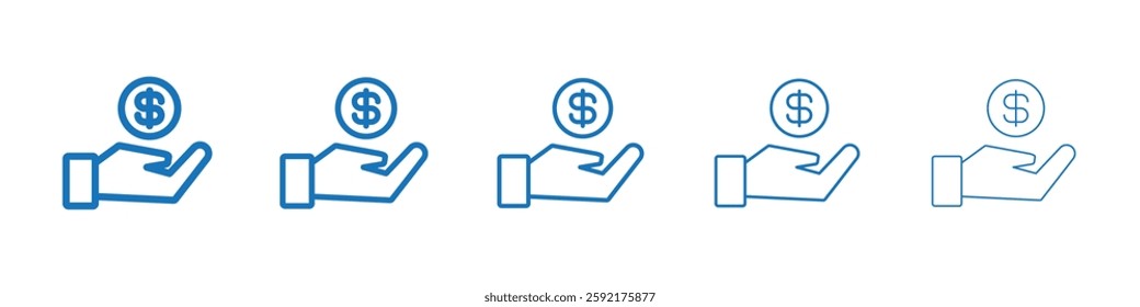 Savings icon Symbol collection thin outline set