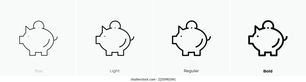 savings icon. Thin, Light Regular And Bold style design isolated on white background