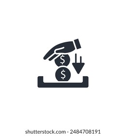 savings icon. vector.Editable stroke.linear style sign for use web design,logo.Symbol illustration.