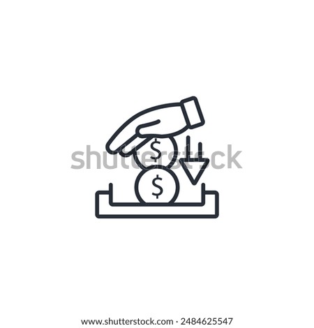 savings icon. vector.Editable stroke.linear style sign for use web design,logo.Symbol illustration.
