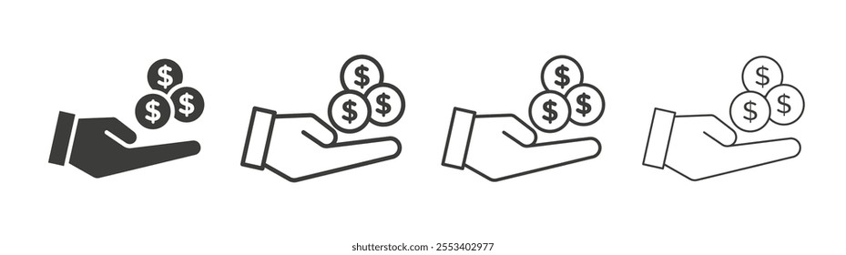 Savings icons collection. vector set in black color
