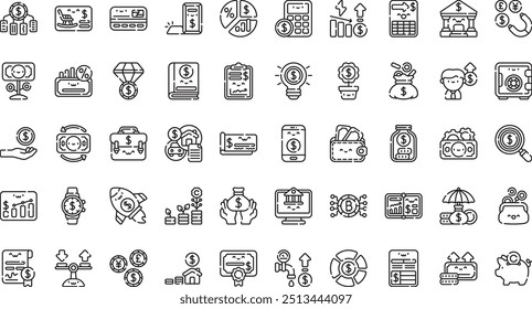 Savings icons High-Quality Vector Icons Collection with Editable Stroke. Ideal for Professional and Creative Projects.