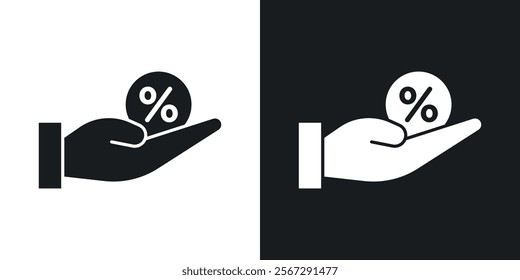 Savings icons in solid black and white colors