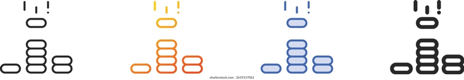 savings icon.Thin Linear, Gradient, Blue Stroke and bold Style Design Isolated On White Background