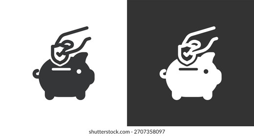Savings Insurance icon. Solid glyph series icon