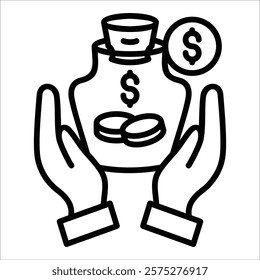 Savings Jar Icon Element For Design