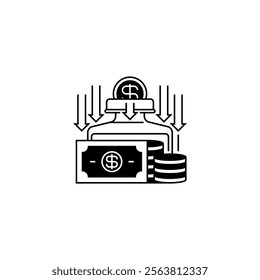 Savings Jar Line Icon. linear style sign for mobile concept and web design. Outline vector icon.