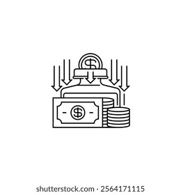 Savings Jar Line Icon. linear style sign for mobile concept and web design. Outline vector icon.