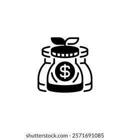 Savings Jar line icon. Universal creative premium symbol. Vector sign icon logo template. Vector illustration