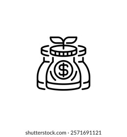 Savings Jar line icon. Universal creative premium symbol. Vector sign icon logo template. Vector illustration
