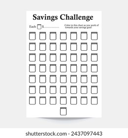 Rastreador de tarros de ahorros, Ahorro de efectivo imprimible, Rastreador de ahorros, Rastreador de goles de ahorros, Rastreador de goles de ahorros, Planificador de goles de ahorros, Desafío de dinero