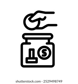 savings line icon illustration vector graphic. Simple element illustration vector graphic, suitable for app, websites, and presentations isolated on white background