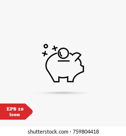 savings line icon vector