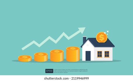 Savings money of coins to buy a home, concept for property, mortgage and real estate investment.