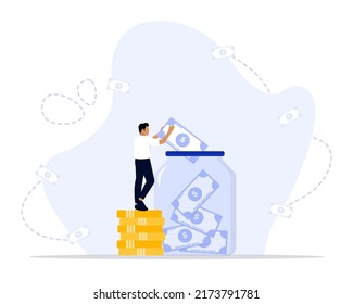 Savings money concept illustration. vector illustration for finance, deposit, 
economy, investment, banking, concept