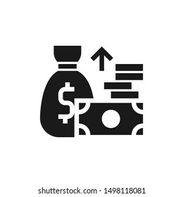 Savings money icons in solid style design suitable for website, app, and ui design. Vector illustration with editable stroke and pixel perfect icons on white background. EPS 10.