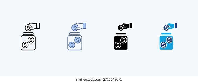 Savings Multiple Icon Illustration Vector