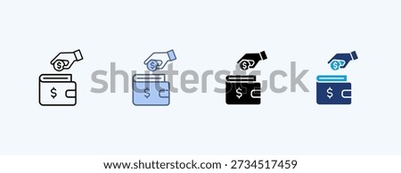 Savings Multiple Icon Illustration Vector