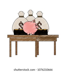 Savings on desk scribble