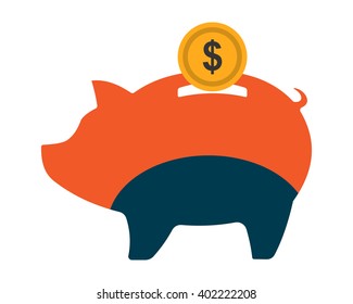 savings pig image icon vector