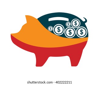 savings pig image icon vector