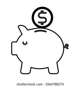 savings piggy isolated icon