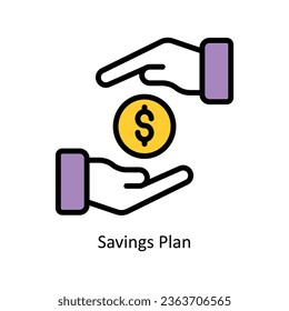 Savings Plan vector Filled outline Icon Design illustration. Human Resources Symbol on White background EPS 10 File 