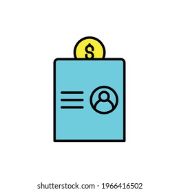 savings portofolio Illustration. money business accounting presentation finance , flat graphic symbol Modern outline icons for mobile application and web concepts. white background.