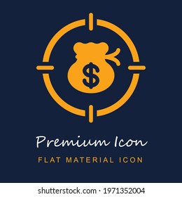 Savings premium material ui ux isolated vector icon in navy blue and orange colors