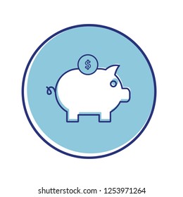 Savings related offset style vector illustration icon