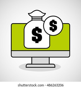 savings security online flat icons vector illustration design