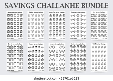 Savings Tracker Bundle,A6 Size Savings Challenge,500 Savings Goal Tracker,Money Savings Planner,,Savings Tracker Set