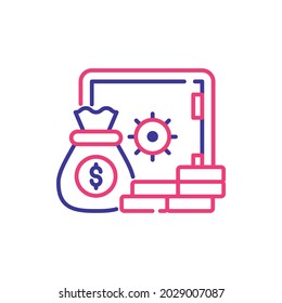 savings vector 2 colours icon style illustration. EPS 10 file