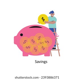 Savings  vector Flat Design illustration. Symbol on White background EPS 10 File