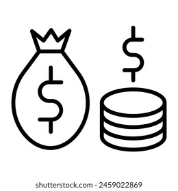 Savings Vector Line Icon Design