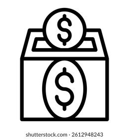 Savings Vector Line Icon Design