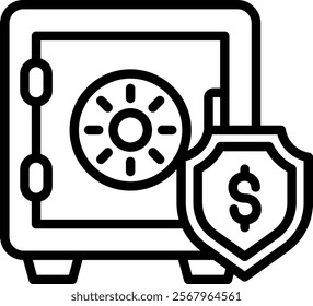 Savings Vector Lineal Icon On White Background.