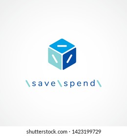 Savings vector logo. Finance logo. Geometric business icon for banking, insurance, financial institution.