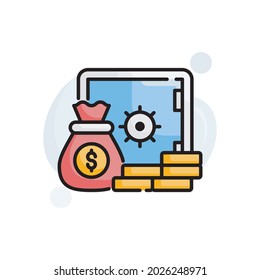 savings vector outline filled icon style illustration. EPS 10 File